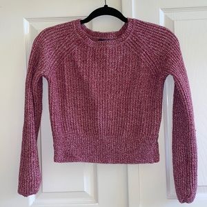 NWOT Gap Heather Pink Cropped Knit Thick Sweater